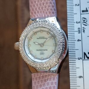 Silver and Purple Watch with Interchangeable Straps